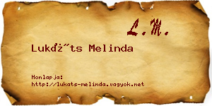 Lukáts Melinda névjegykártya
